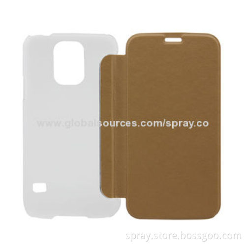 Leather Sleeve for Galaxy S5, Ultra-slim Version, Executive Synthetic Leather, Folio Case